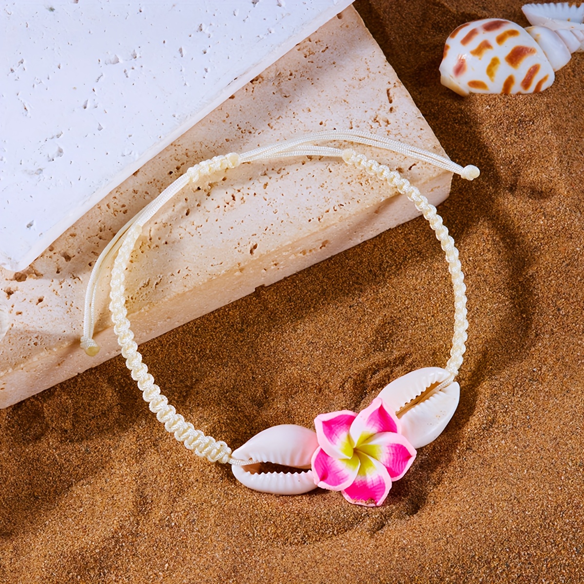 Beach Knotted Shell Bracelet Anklet for Vacation Style